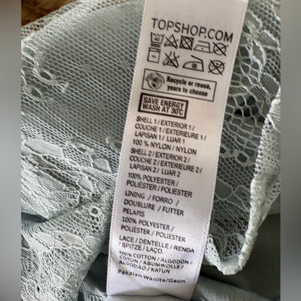 Topshop Light Blue Dobby Lace Skater Dress - Picture 9 of 11